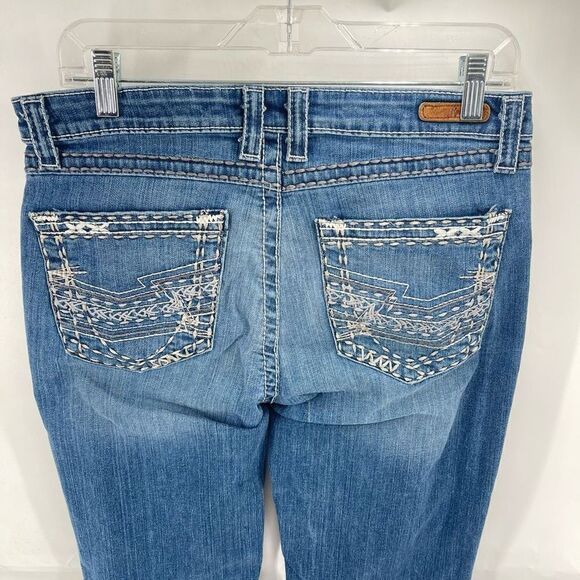 Rock 47 By Wrangler Womens Low Rise Jeans Embroidered Medium Wash Denim Size 26 - Picture 7 of 11